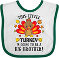 inktastic This Little Turkey Is Going To Be a Big Brother Baby Bib by Inktastic