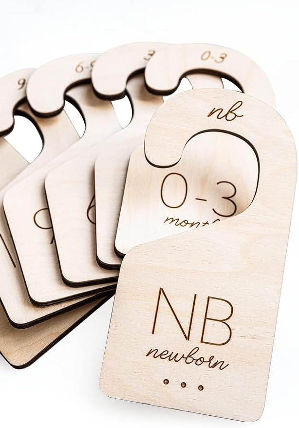 Baby Clothes Dividers for Closet – Wood Size Dividers for Newborn to 24 Months by WhiteLoft