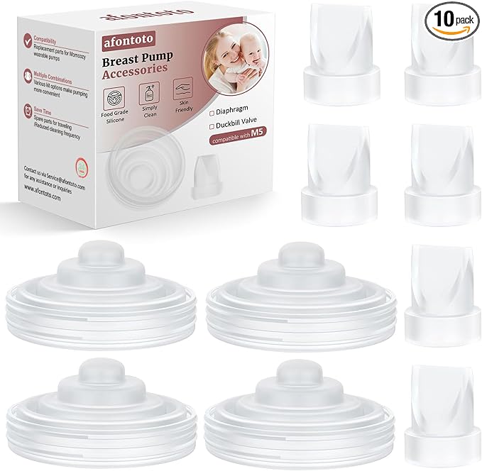 10PCS Breast Pump Parts, M5 Breast Pumps Replacement Accessories Breastfeeding by afontoto