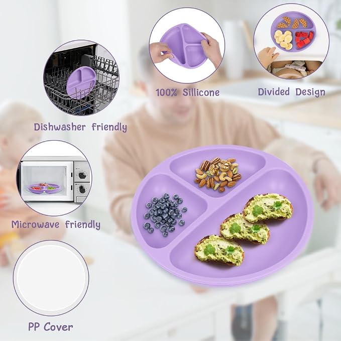 Vicloon Toddler Plates, BPA Free Suction Plates - Image 4