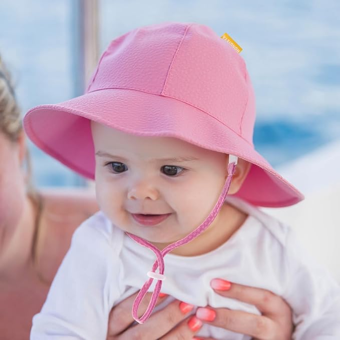 HONGTEYA Baby Sun Hat Toddler Girl Beach Hat Adjustable Outdoor Summer Hat UPF - Image 7