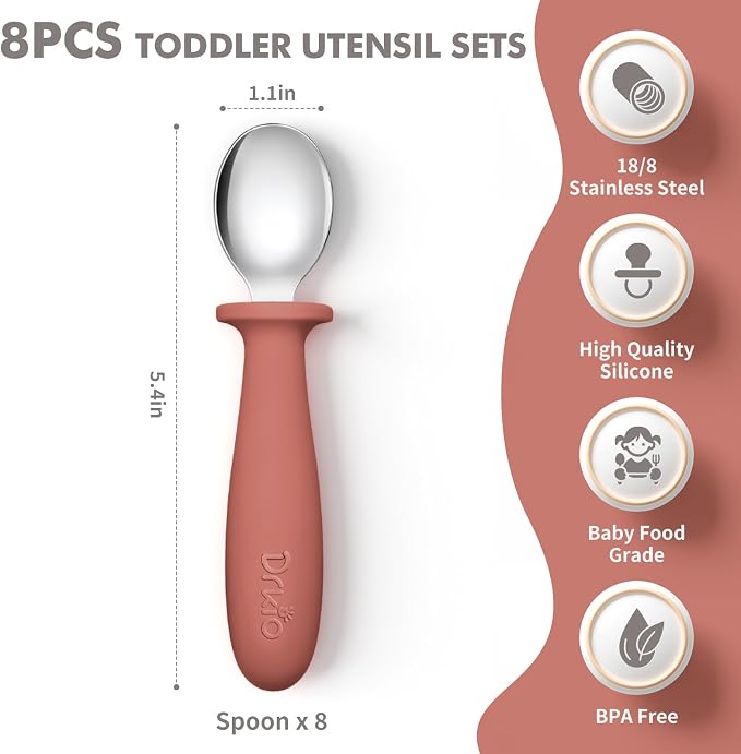 DRKIO 8 PCS Toddler Spoons Set - Image 2