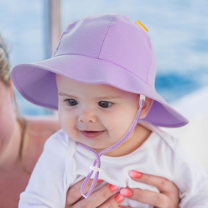 HONGTEYA Baby Sun Hat Toddler Girl Beach Hat Adjustable Outdoor Summer Hat UPF - Image 7