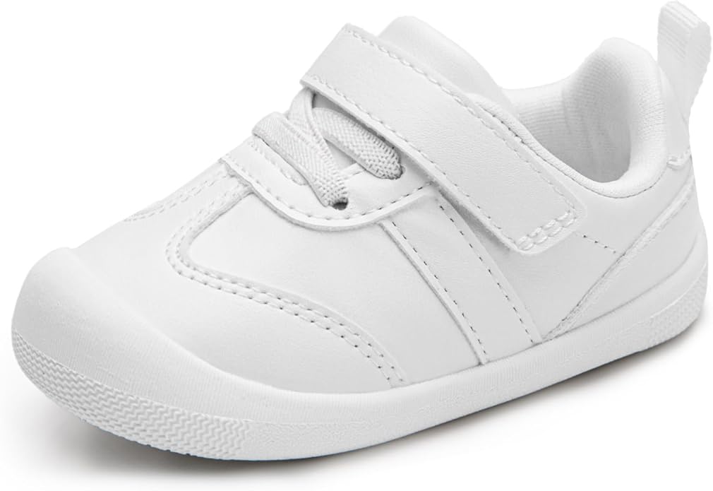 Baby Shoes Boys Girls Barefoot Wide Toe Box Zero Drop First Walkers PU Leather by Unknown