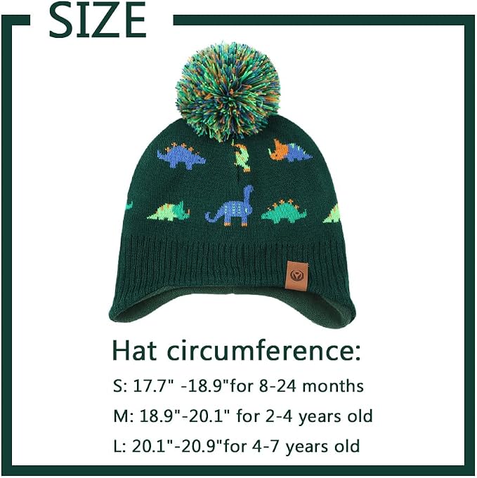 JANGANNSA Knitted Baby Hat Scarf Set Winter Warm Boys Girls Beanie Fleece - Image 9