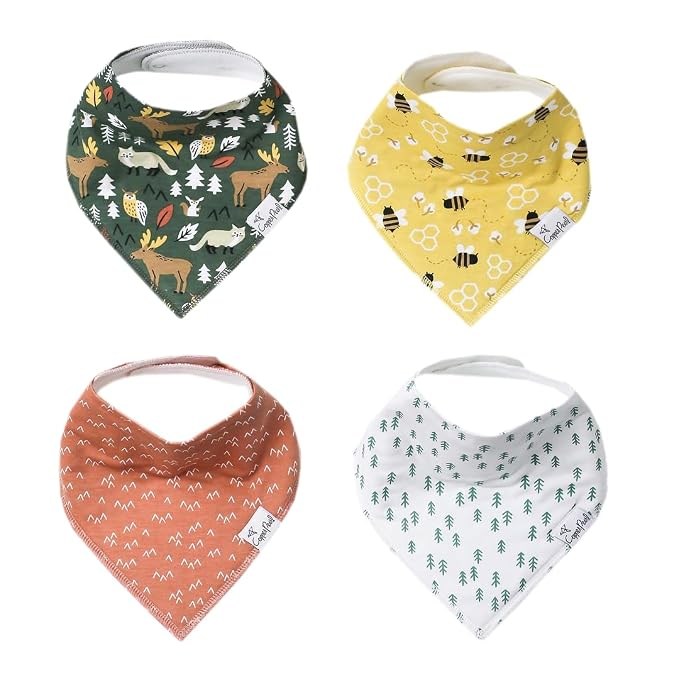Copper Pearl 4 Pack Soft Cotton Baby Bibs by CopperPearl