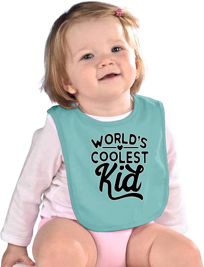 World's Coolest Kid Funny Cute Humor Infant Premium Jersey Baby Bib - Image 2