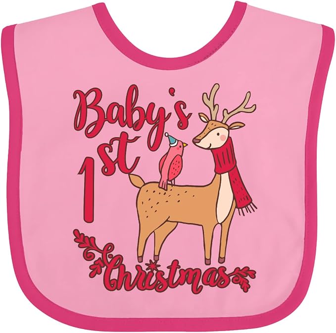 inktastic Baby's First Christmas Baby Bib by Inktastic
