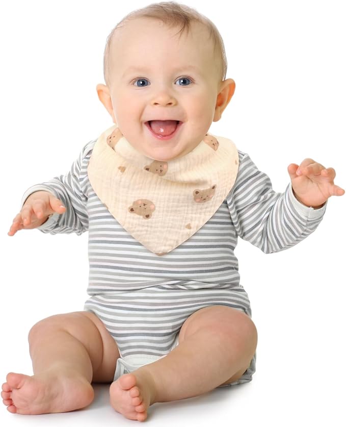 Accmor Muslin Baby Drool Bibs 6 Pack Baby Bandana Drool Bibs Soft Cotton Baby - Image 2