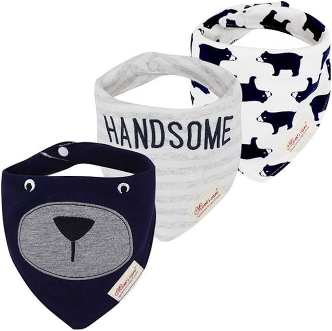 JN&LULU 3 Pack Newborn Baby Bibs Bandana Drool Bibs by JNLULU
