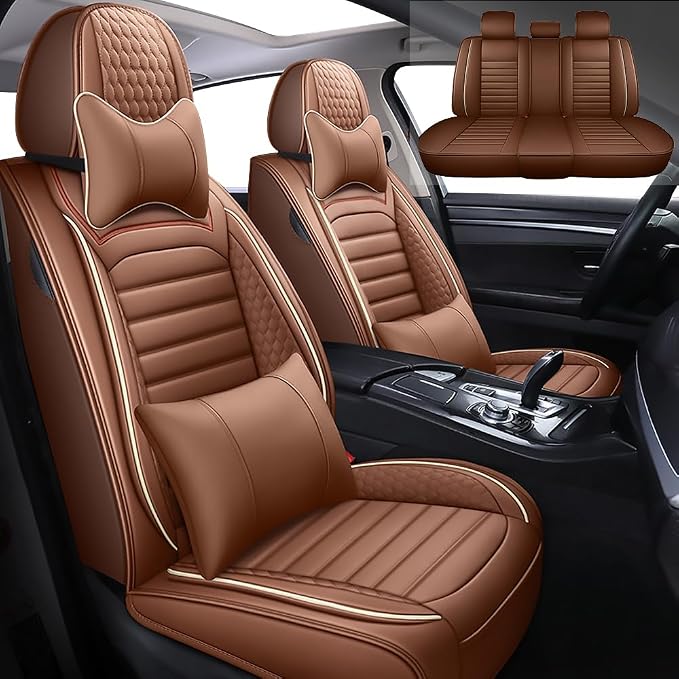 Leather Car Seat Covers for Toyota Corolla 2006-2024, Car Seat Covers Full Set by BLAWIWAL