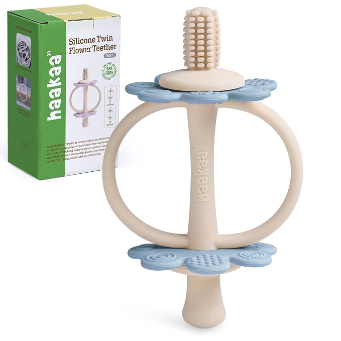 haakaa Silicone Baby Teether Toys, Nipple-Shaped End by haakaa