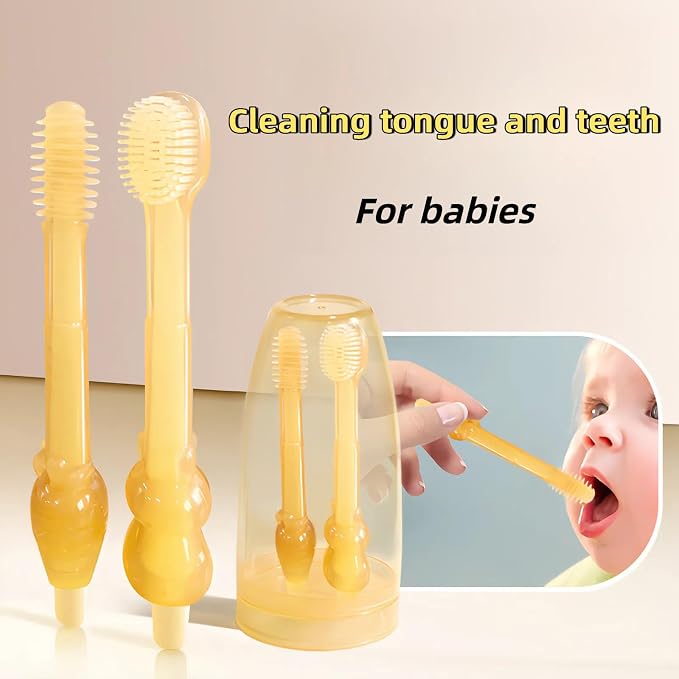 Baby Tooth Brush, Infant Toothbrush 6 to 12 Months, Silicone Toothbrush - Image 2