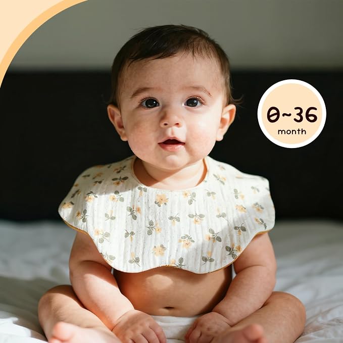 Baby Bibs Muslin Bibs for Baby Girl Boy for Drooling and Teething 10 Pack - Image 2