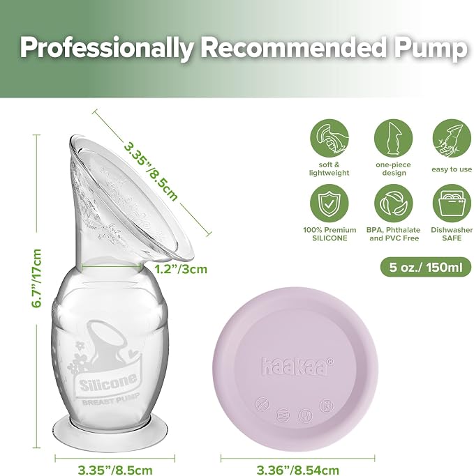 haakaa Manual Breast Pump & Silicone Cap Combo - Image 2