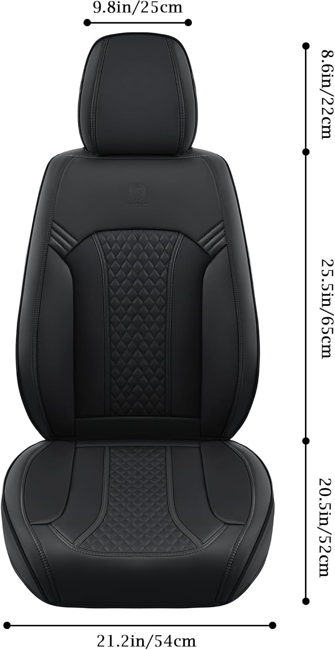 Doogo Seat Covers Full Set, Leather Car Seat Covers Luxury Waterproof Truck - Image 3