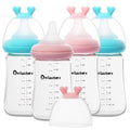 Glass Baby Bottles with Natural Response Nipple Size M by Beilastar-x