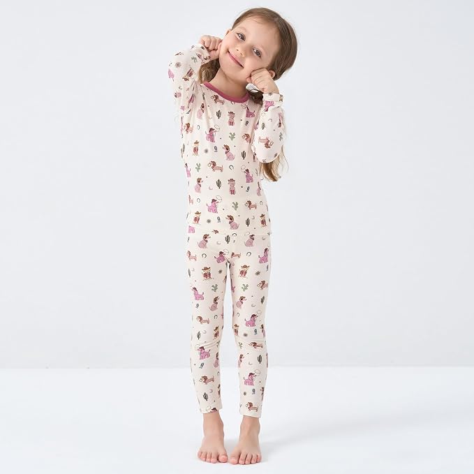 pureborn Baby Toddler Kids Viscose from Bamboo Pajamas Set Pjs 2pcs 18M-8Y - Image 3