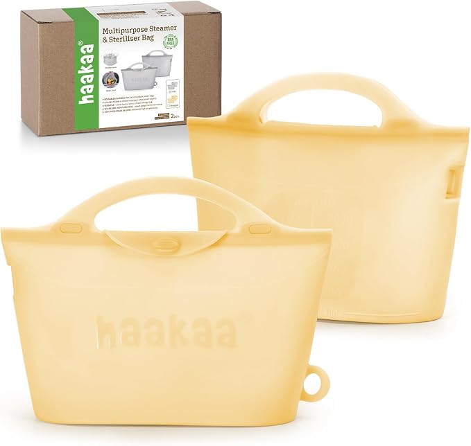 Haakaa Silicone Microwave Steamer & Steriliser Bag, 70oz/2000ml Large Capacity by haakaa