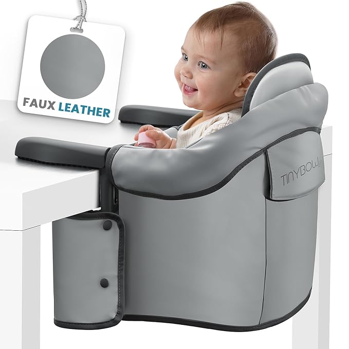 Elegant Faux Leather Hook-On High Chair by TinybowUSA