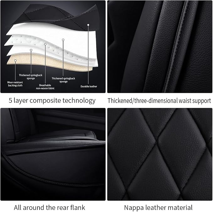 Leather Car Seat Covers for Volkswagen Atlas 2019-2023 Waterproof, Breathable - Image 6
