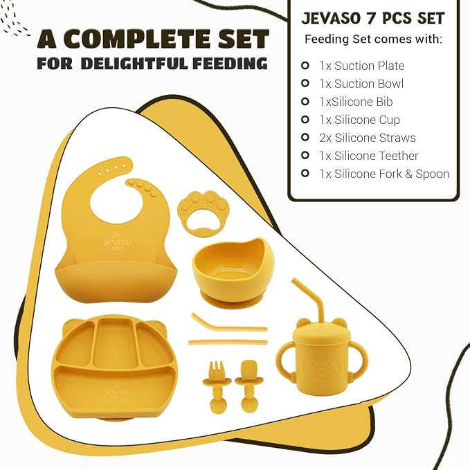 JEVASO Silicone Baby Feeding Set, Baby Led Weaning Supplies, Baby Self Feeding - Image 5