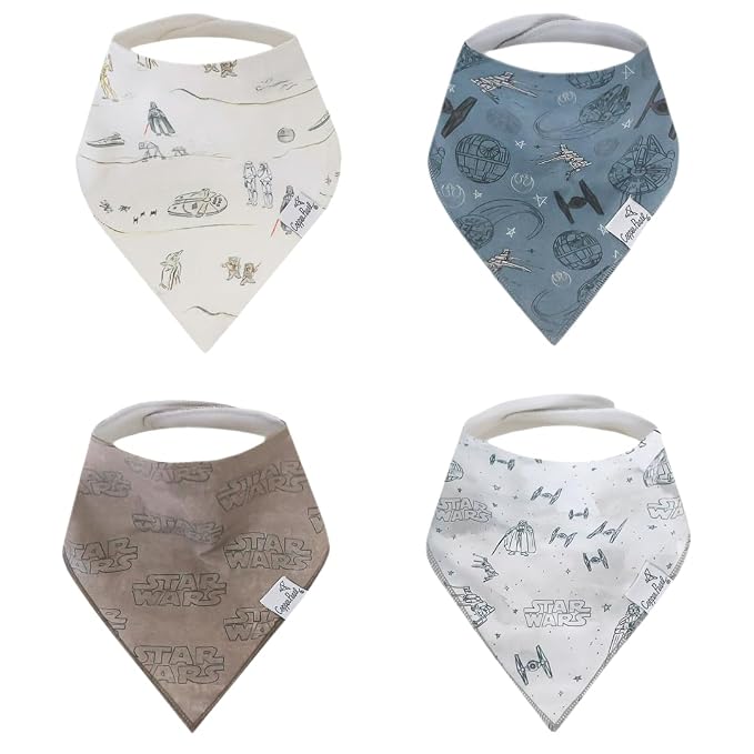 Baby Bandana Drool Bibs for Drooling and Teething 4 Pack Gift Set "Tatooine™" by CopperPearl