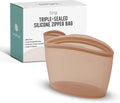 Premium Platinum Silicone Reusable Food Storage Bag 3.6 Cup, Airtight Zip Lock by FIRGI-FirstGift