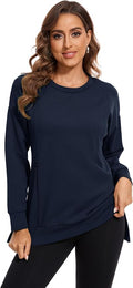 Smallshow Women's Nursing Tops Sweatshirt Long Sleeve Side Split Breastfeeding by Smallshow