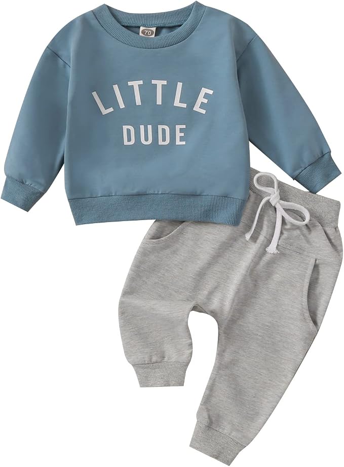Toddler Baby Boy Clothes Solid Color Long Sleeve Crewneck Sweatshirt Top Casual by MABABY