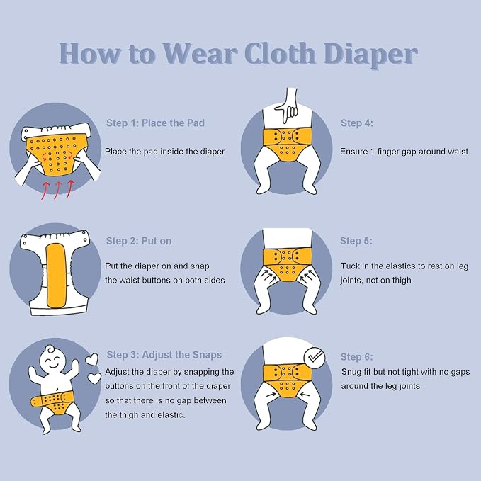 babygoal Baby Boy Cloth Diapers 6 Pack - Image 6