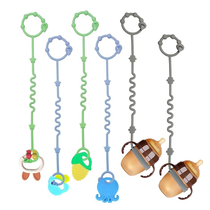 Toy Straps for Baby, RTMOK Silicone Setpacifier Clip, Applies to Car Seat Toy by RTMOK