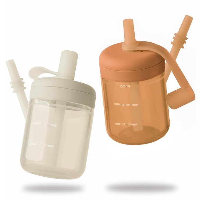 Moonkie Baby Straw cup | Silicone Toddler Sippy Cup Training Cup by Moonkie
