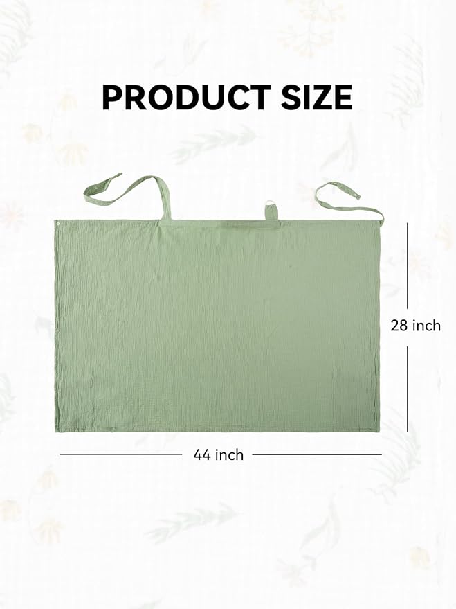 TILLYOU Muslin Nursing Cover for Baby Breastfeeding, 100% Cotton Breathable - Image 7