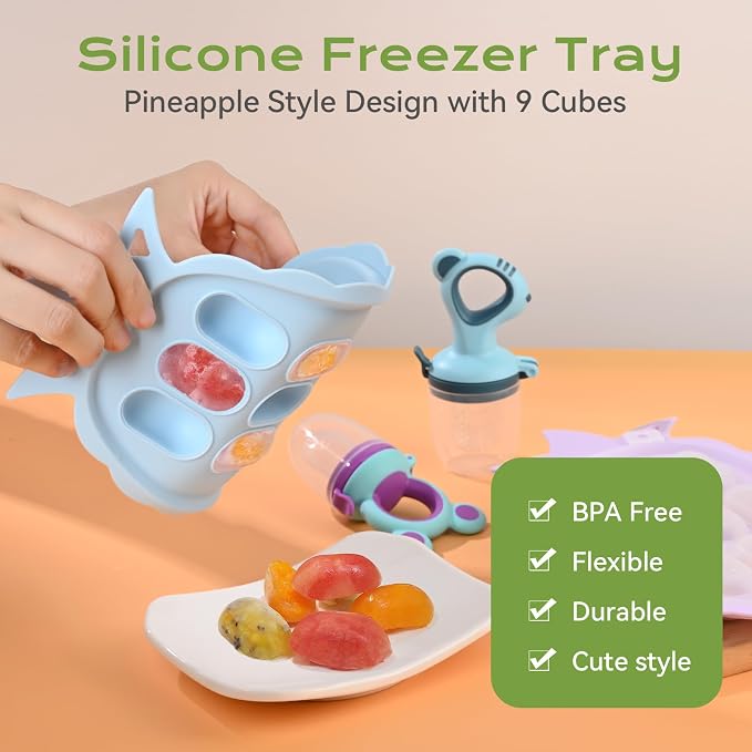 Baby Fruit Feeder Baby Breastmilk Popsicle Molds, Food Freezer Tray Storage - Image 3