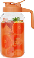 Glass Mason Jar Pitcher, 64 oz Wide Mouth Jug by KOIKEY