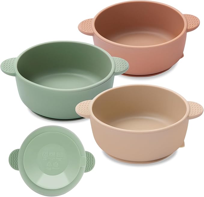 3 Pack Baby Bowls, Suction Bowls by Eascrozn