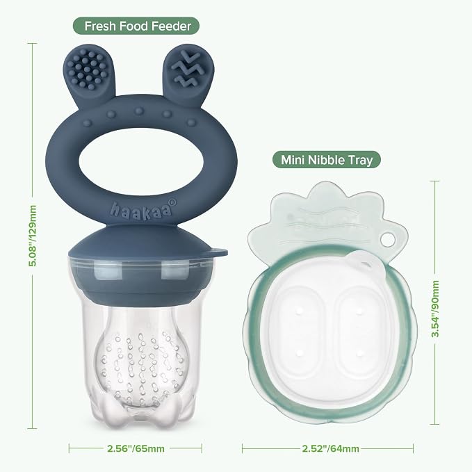 Haakaa Baby Fruit Food Feeder & Mini Freezer Nibble Tray Combo, Breastmilk - Image 7