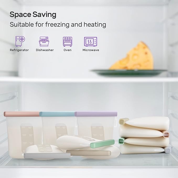Nuliie 7 Pcs Silicone Breastmilk Storage Bags Reusable, 8oz/240ml Double - Image 5