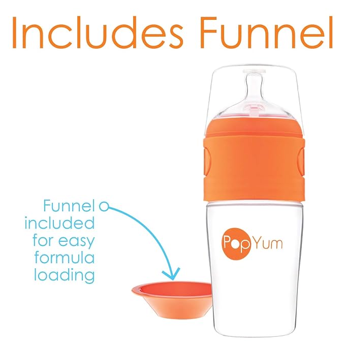 PopYum 9 oz Orange Anti-Colic Formula Making/Mixing/Dispenser Baby Bottle - Image 8