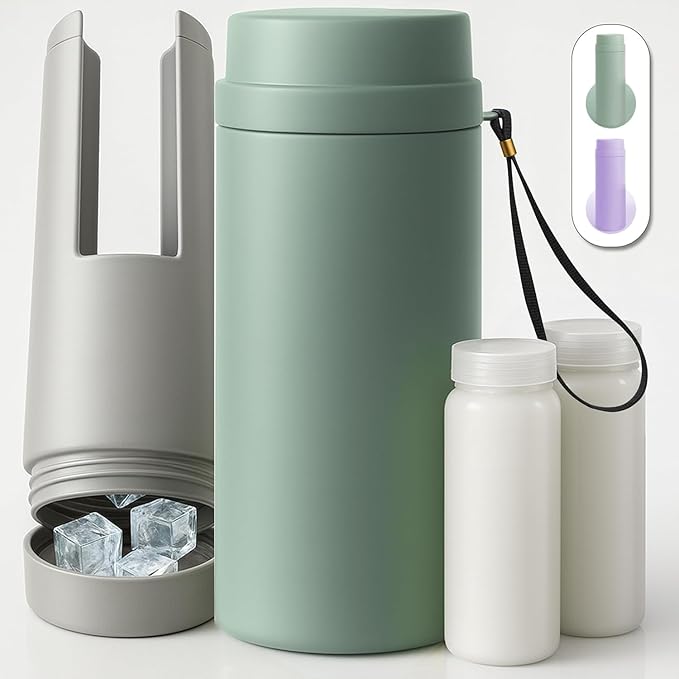 Portable Breast Milk Cooler Bottle: 30H Cooling Time, 2 x 150ml/5Oz BPA-Free by Tilcare