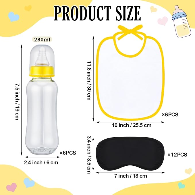 Leinuosen 24 Pcs Baby Shower Blindfold Feeding Game Set Include 6 Plastic Chug - Image 2