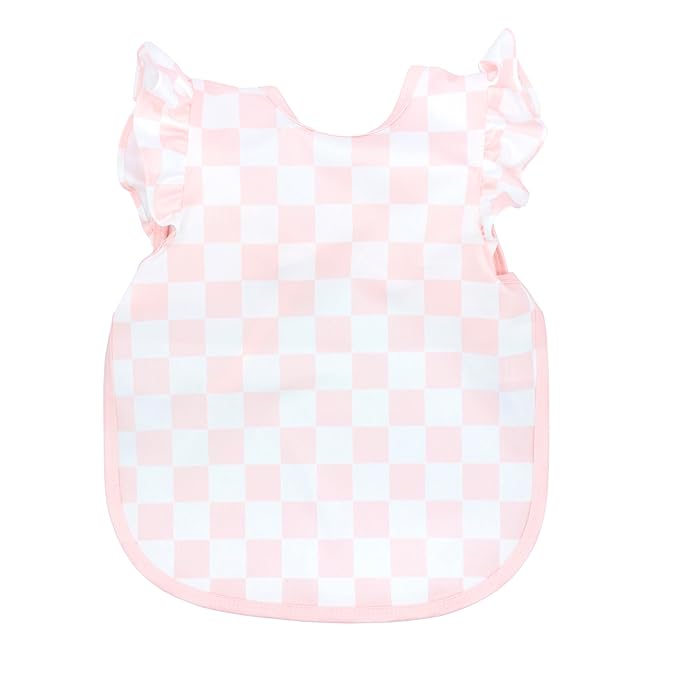 BapronBaby Pink Flutter Checkerboard Bapron by BapronBaby