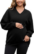 GINKANA Maternity Long Sleeve Shirts V Neck Sweatshirt Casual Tunic Tops by GINKANA