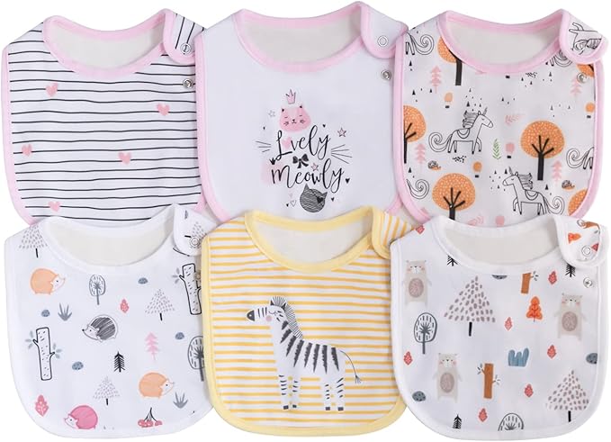 Maiwa 6 Pack Waterproof Cotton Baby Bibs by maiwa