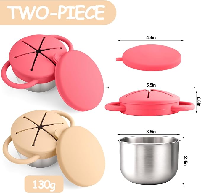 2-Pack Stainless Steel Snack Containers - Image 2