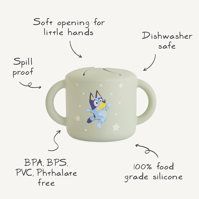 mushie x Bluey Silicone Snack Cup | Spill Proof Food Container - Image 2