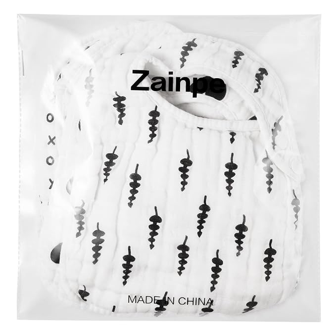 Zainpe 6Pcs Snap Muslin Cotton Bibs - Image 7