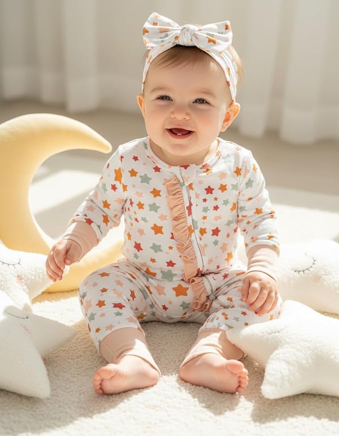PATPAT Baby Girl Boy Clothes Newborn Infant Footie – Soft Viscose from Bamboo– - Image 3