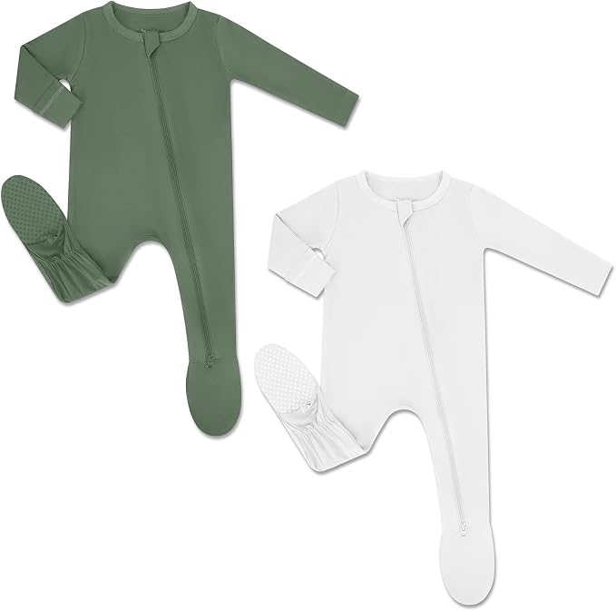 HAPIU Rayon from Bamboo Baby Footed Pajamas, 2 Way Zipper YKK, Footie by HAPIU